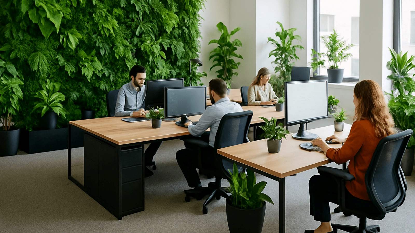 دیوار یبز در فضای کاری